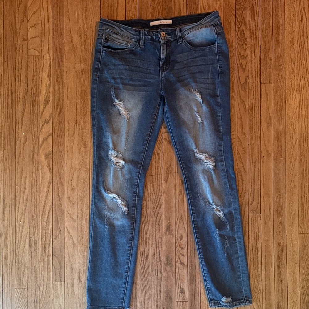 KanCan Dark Blue Distressed Skinny Jeans